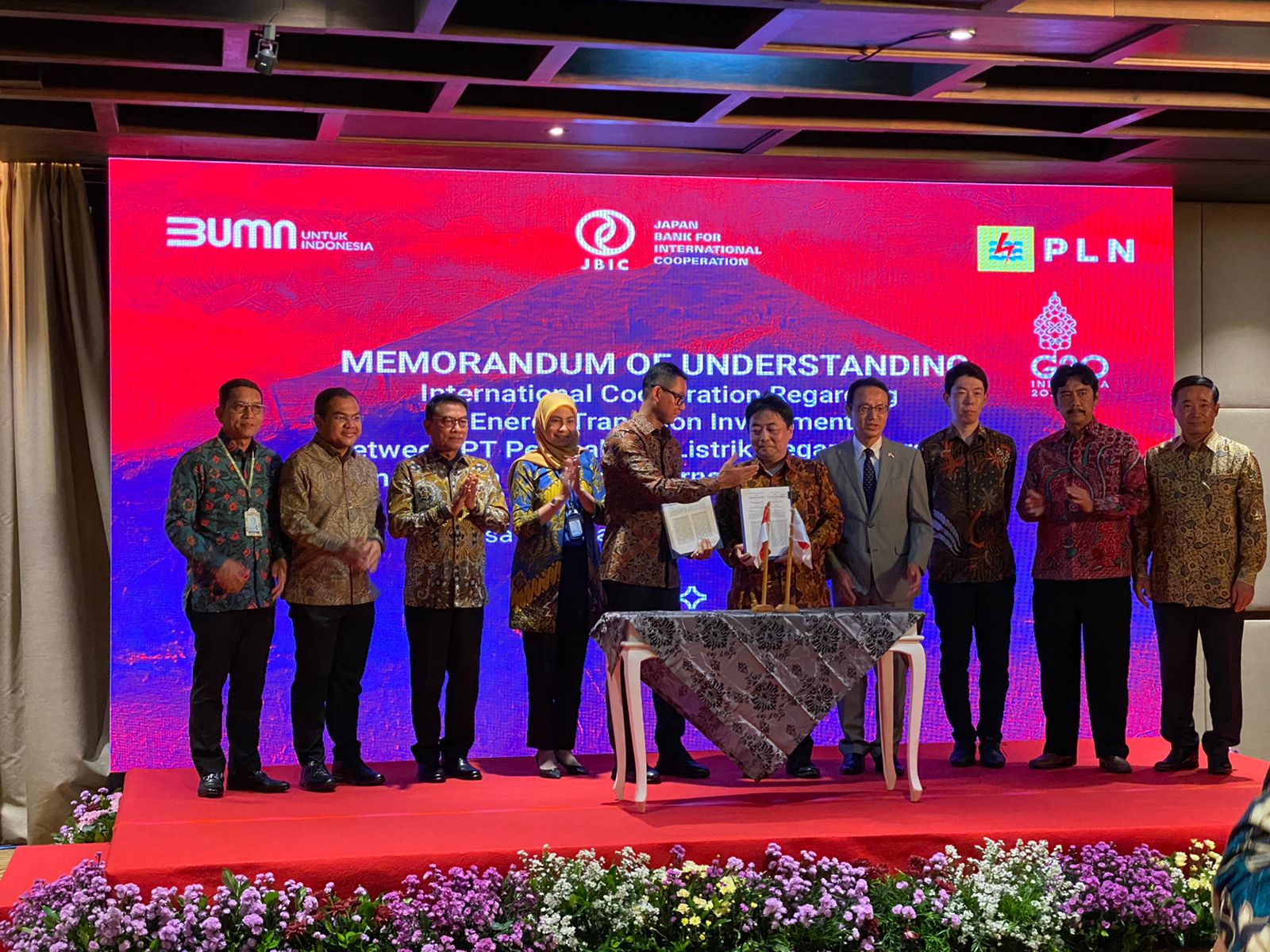 The Signing Ceremony of Principles Agreement for Project Cooperation Related to Energy Transition between PLN and Sumitomo Corporation