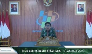 Kepala BPS Margo Yuwono, dalam konferensi pers, Senin (2/1/2022)