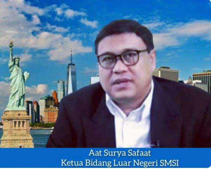 Ketua Bidang Luar Negeri Serikat Media Siber Indonesia/SMSI, Aat Surya Safaat