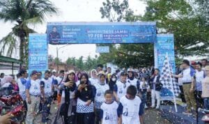 Jalan Sehat Bersama BUMN serentak di seluruh provinsi Se-Indonesia dalam rangka HUT ke-25 Kementrian BUMN, Minggu (19/2/2023)