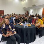 Suasana Rapat Kerja Nasional (Rakernas) SMSI pada HUT ke-6 SMSI di Hall Dewan Pers, Jakarta, Selasa (7/3/2023) malam