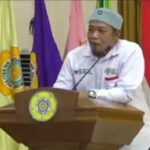 Ketua IWO Sumsel Sonny Kushardian saat memberikan sambutan pada pemberian bingkisan idulfitri 1444 bagi Rumah Tahfiz Qur'an dan puluhan wartawan, Selasa (18/4/2023)