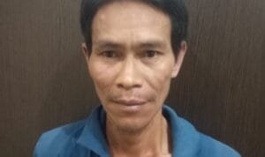 A. Sopiyan (41), pelaku pencabulan saat diamankan Polres Banyuasin