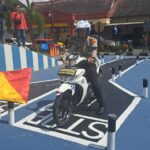 Satlantas Polrestabes Palembang melauncing Sirkuit Ujian Praktek SIM kendaraan bermotor di Mapolrestabes Palembang, Kamis (10/8/2023)